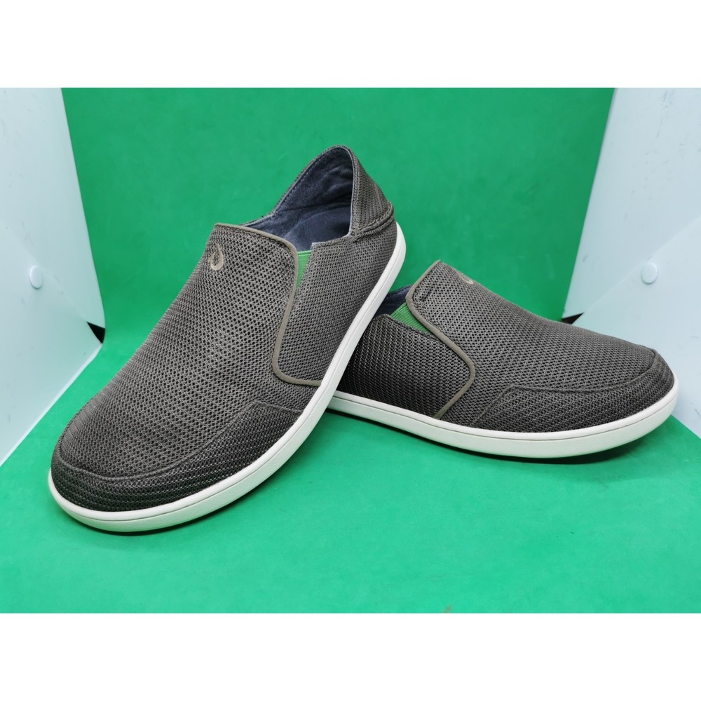 OLUKAI Men's Nohea Mesh Slip-On Shoes Mustang - Lime Peel Size 8 Excellent